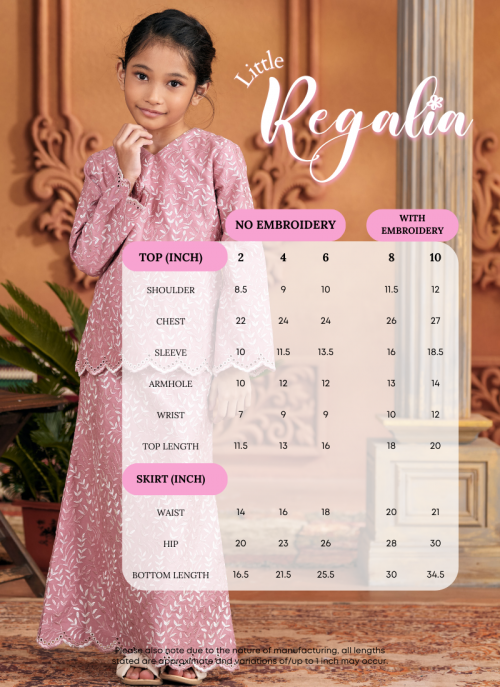 Kurung Sulam Little Regalia - Rosy Pink